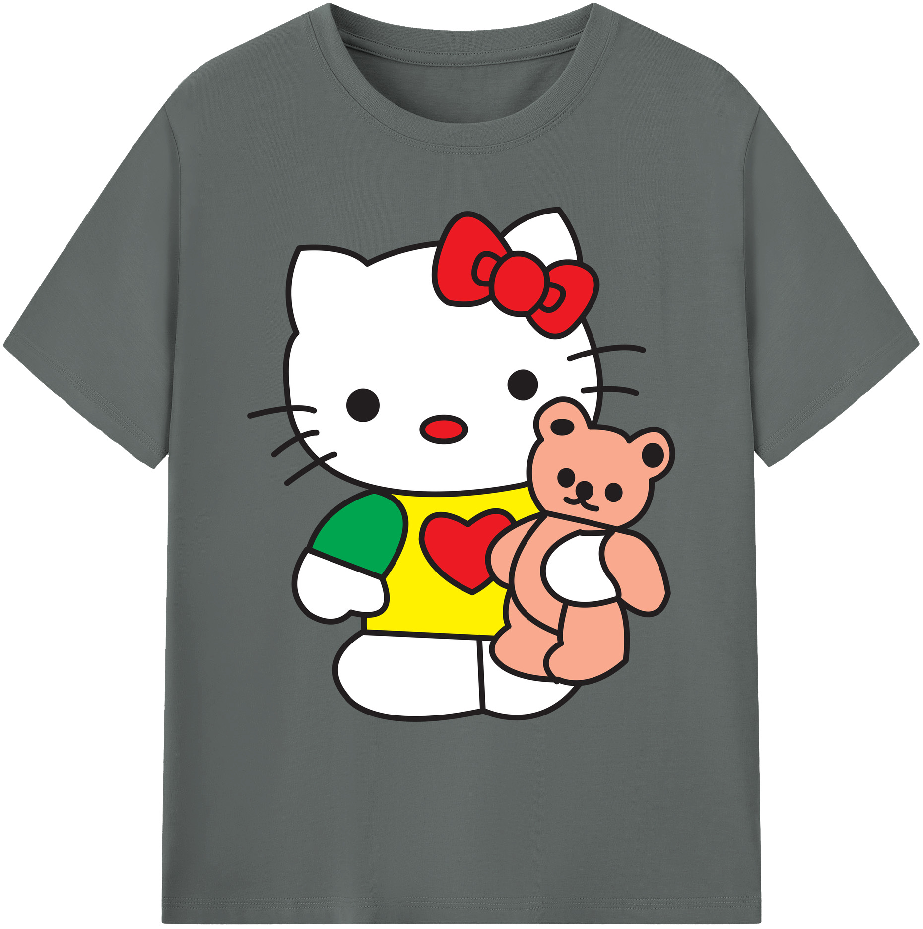 （画像用） Hello Kitty ハローキティ 綿100％ メンズ半袖Tシャツ｜肌触りやわらか＆通気性